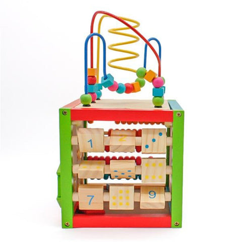 Wooden Learning Bead Maze Cube 5 in 1 Activity Center Educational Toy, gifts for 1 year old - TOYSHIP
