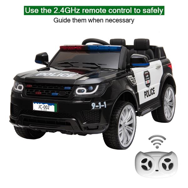 The Patroller - 12V Kids Police Ride On Car Electric Cars 2.4G Remote Control, LED Flashing Light, Music & Horn. - TOYSHIP