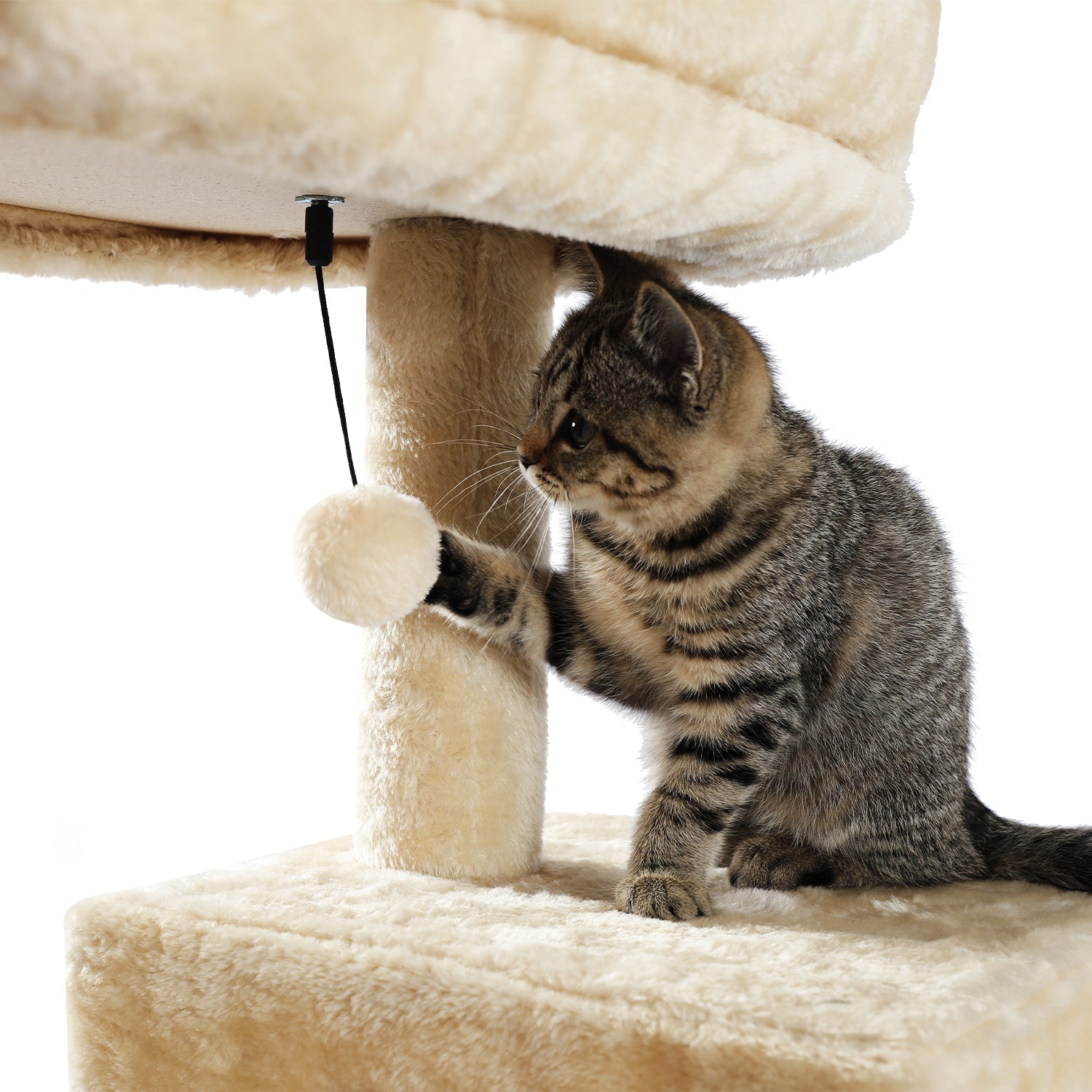 Luxury Cat Tree Cat Tower with Sisal Scratching Post, Cozy Condo, Top Perch, Hammock and Dangling Ball