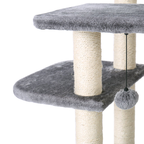 Multi-Level Cat Tree Tower Furniture with Sisal-Covered Scratching Posts, Bigger Hammock and Deluxe Perch