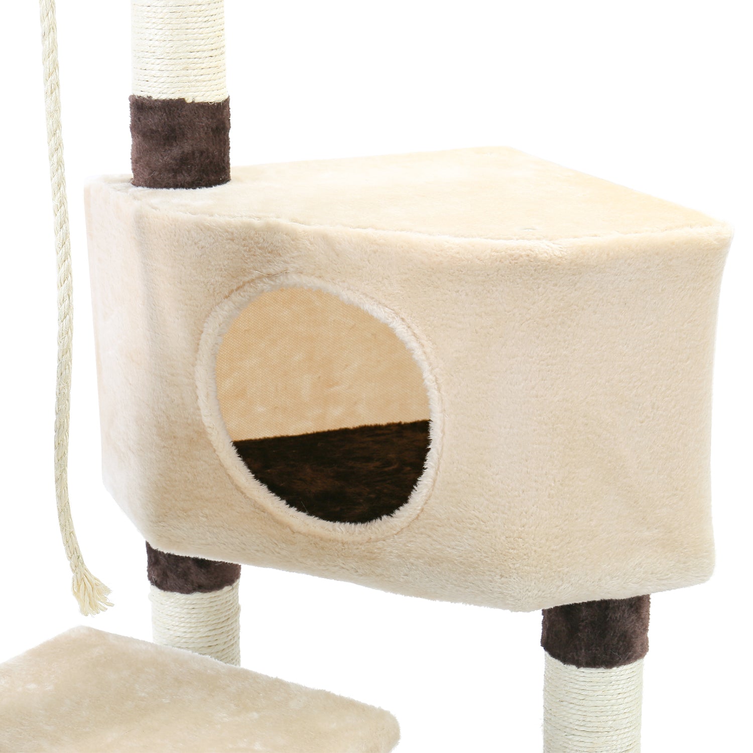 Cat Tree,Kitty Toy Cat Scratching Post Natural Sisals Kitten Activity Tower Condo Stand Luxury Furniture for Small & Medium Cats Beige