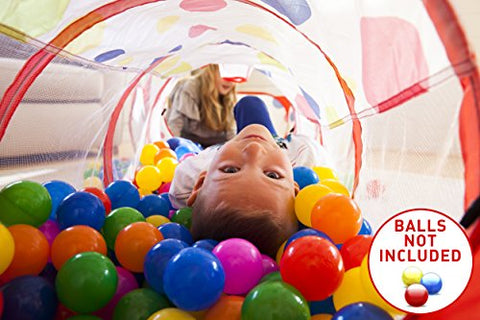 Kids Play Tent, Tunnel and Ball Pit with Basketball Hoop