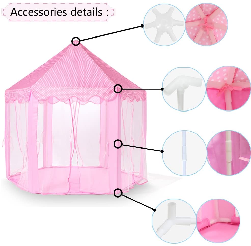 Princess Play Tent (Indoor / Outdoor Play tent) (Pink)