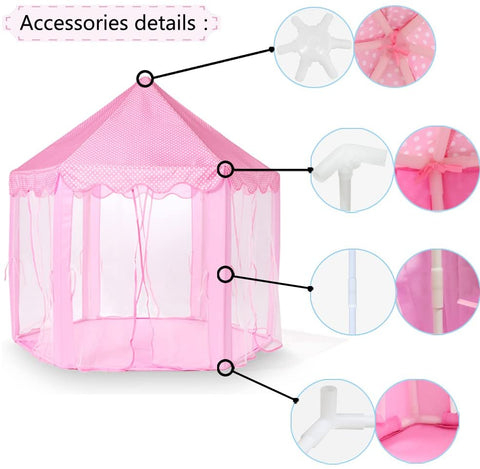 Princess Play Tent (Indoor / Outdoor Play tent) (Pink) - TOYSHIP