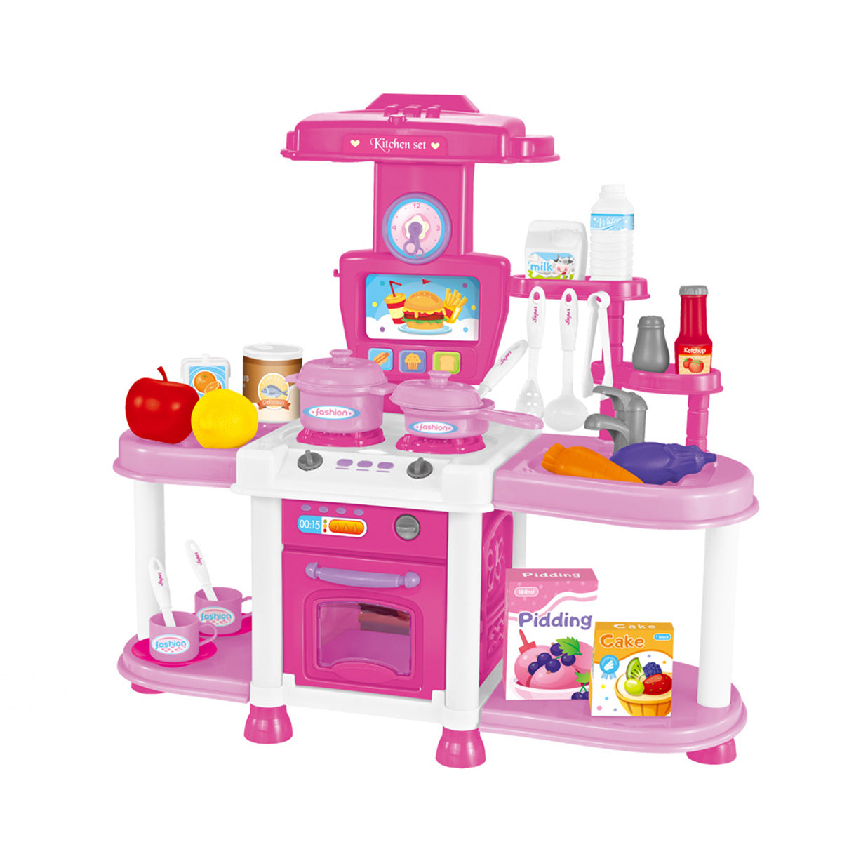Children s Playhouse Kitchen Toy Set Sound And Light Sound Effects Girls Cook And Cook Utensils