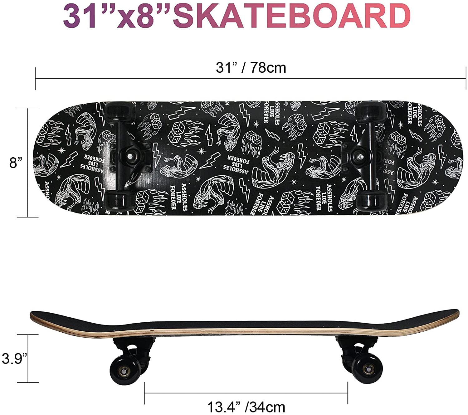 Toyship's 31"x8" Skateboards - TOYSHIP