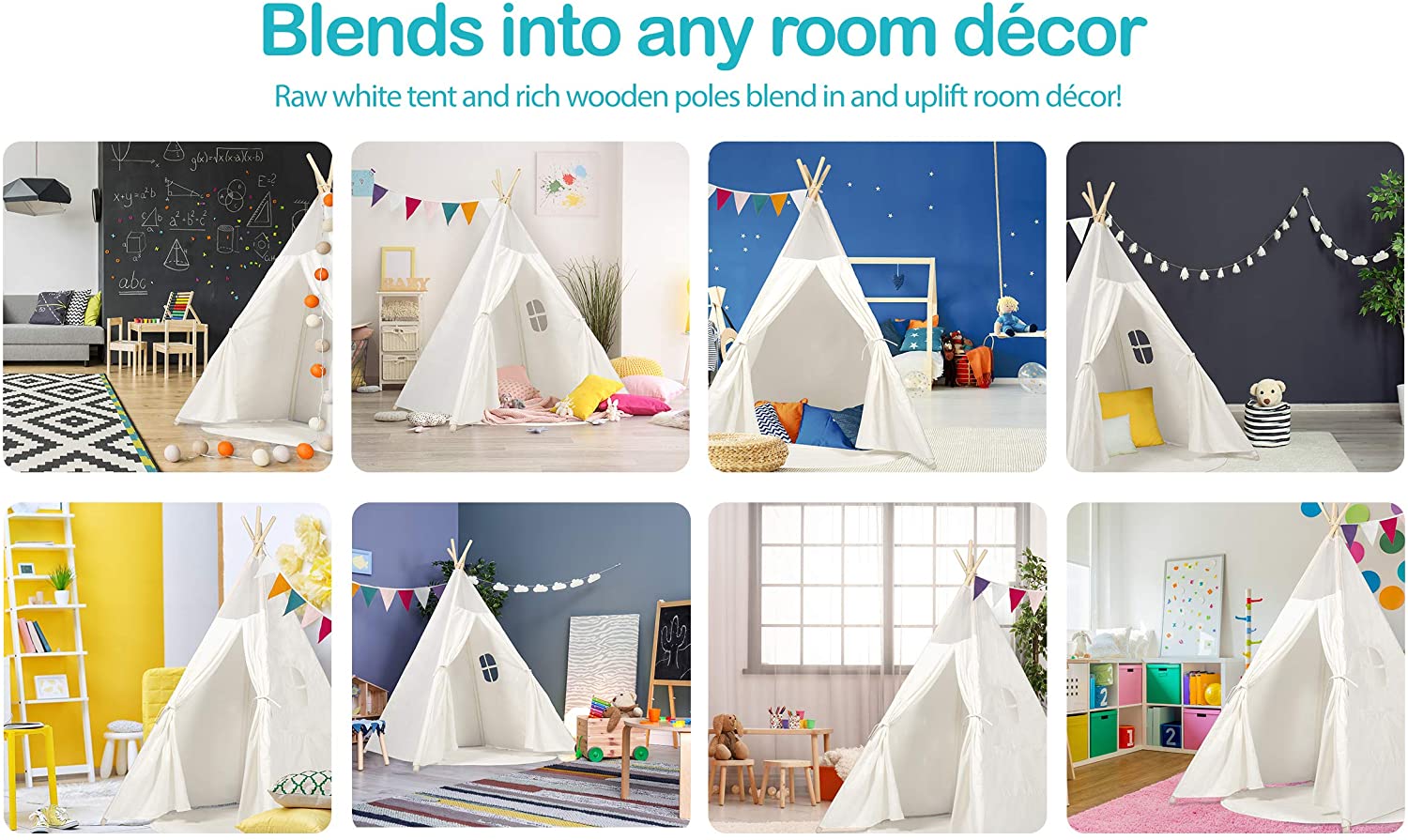 Teepee Tent for Kids - White