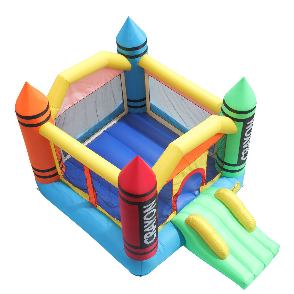 3.7*2.7*2.3m 420D Thick Oxford Cloth Inflatable Bounce House Castle Ball Pit Jumper Kids Play Castle Multicolor - TOYSHIP