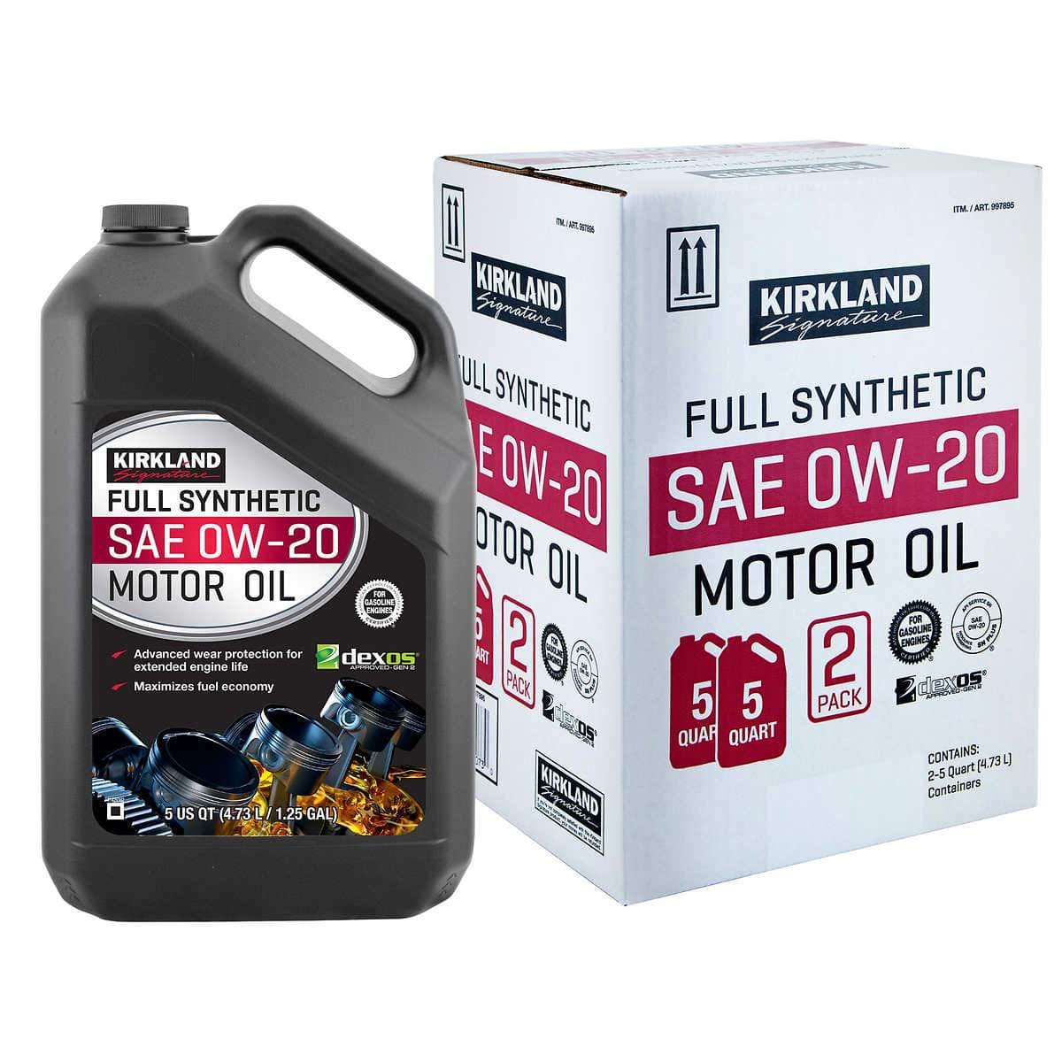 Kirkland Signature 0W-20 Full Synthetic Motor Oil 5-quart, 4-Bottles - TOYSHIP