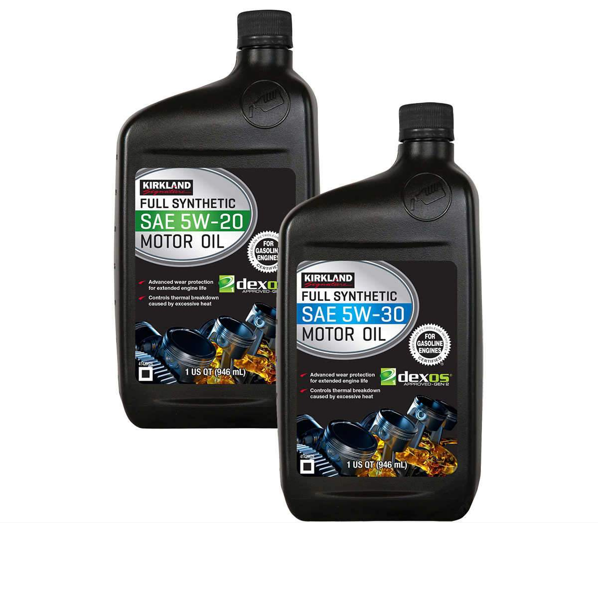 Kirkland Signature 1-Quart 5W20 and 5W30 Full Synthetic Motor Oil, 12-pack