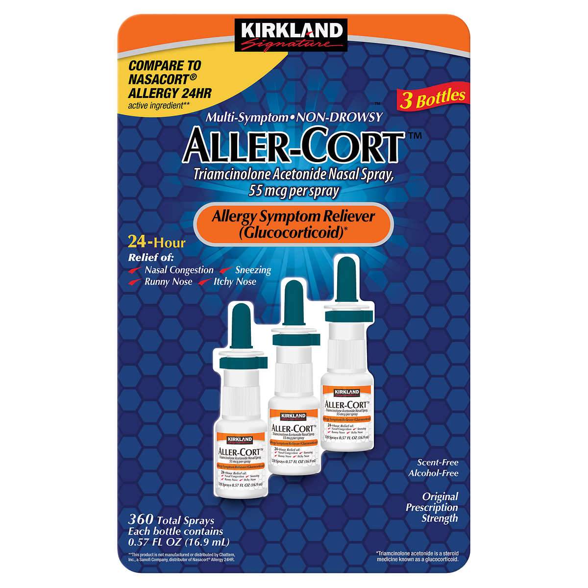 Kirkland Signature Aller-Cort, 3 Bottles
