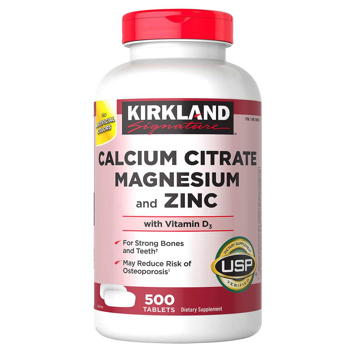 Kirkland Signature Calcium Citrate Magnesium and Zinc, 500 Tablets - TOYSHIP
