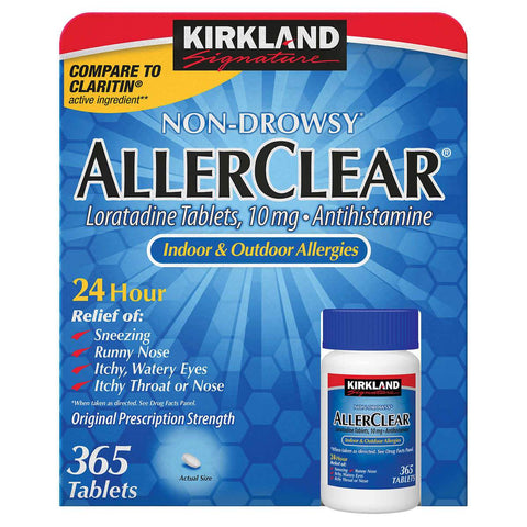 Kirkland Signature NonDrowsy AllerClear Antihistamine 10mg., 365 Tablets - TOYSHIP