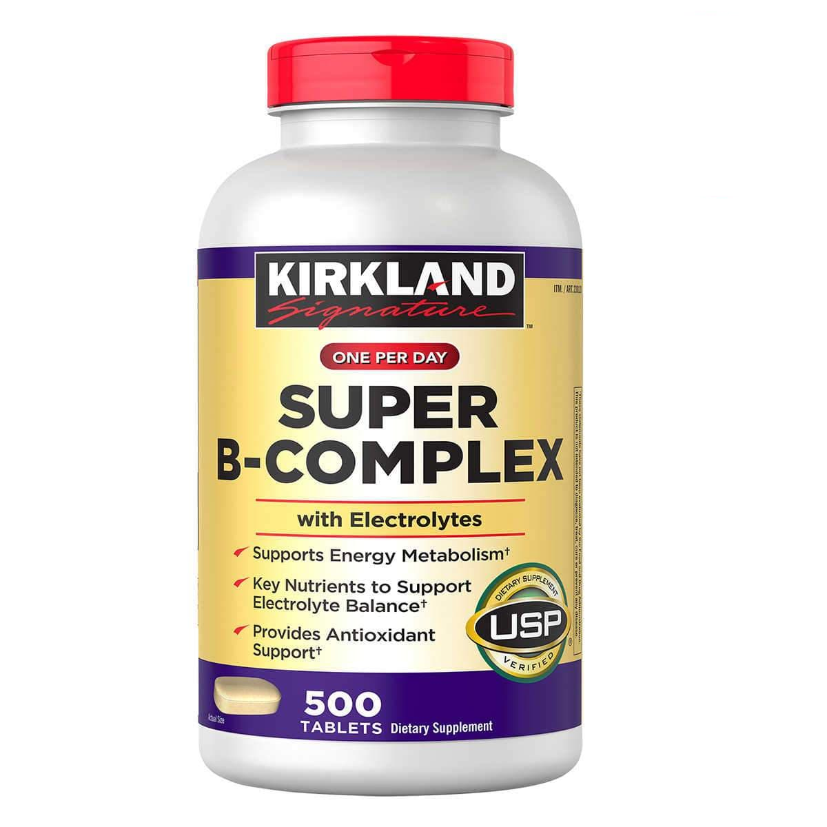 Kirkland Signature Super B-Complex with Electrolytes, 500 Tablets - TOYSHIP