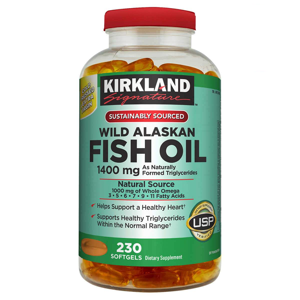 Kirkland Signature Wild Alaskan Fish Oil 1400 mg., 230 Softgels - TOYSHIP