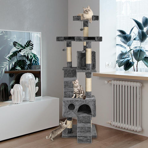 66" Sisal Hemp Cat Tree Tower Condo
