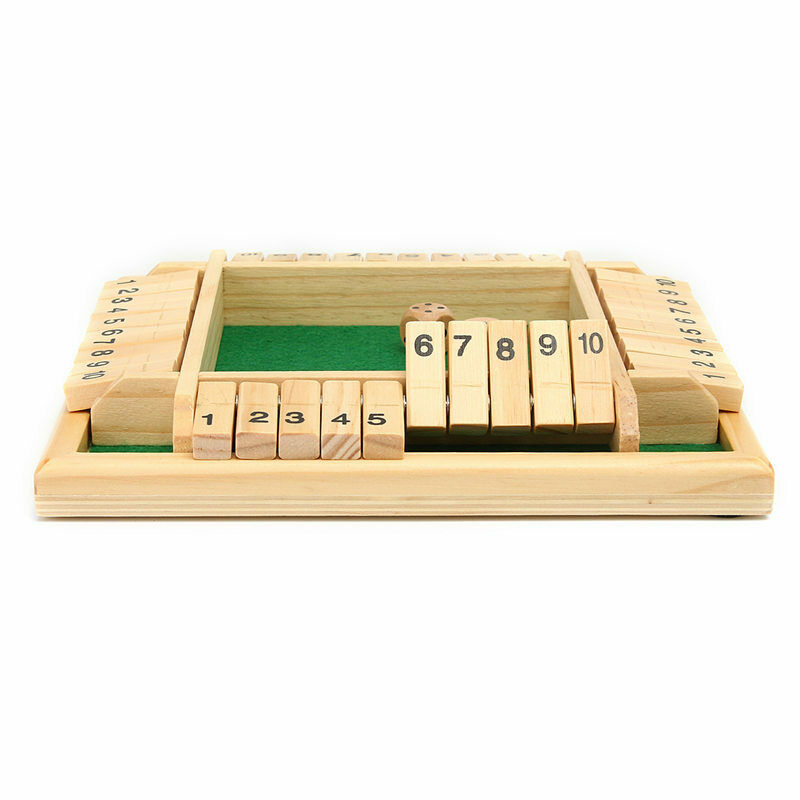 Deluxe Four Sided 10 Number Shut The Box Board Game
