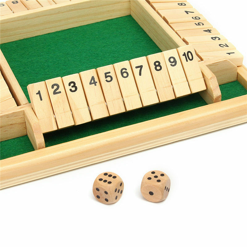 Deluxe Four Sided 10 Number Shut The Box Board Game - TOYSHIP