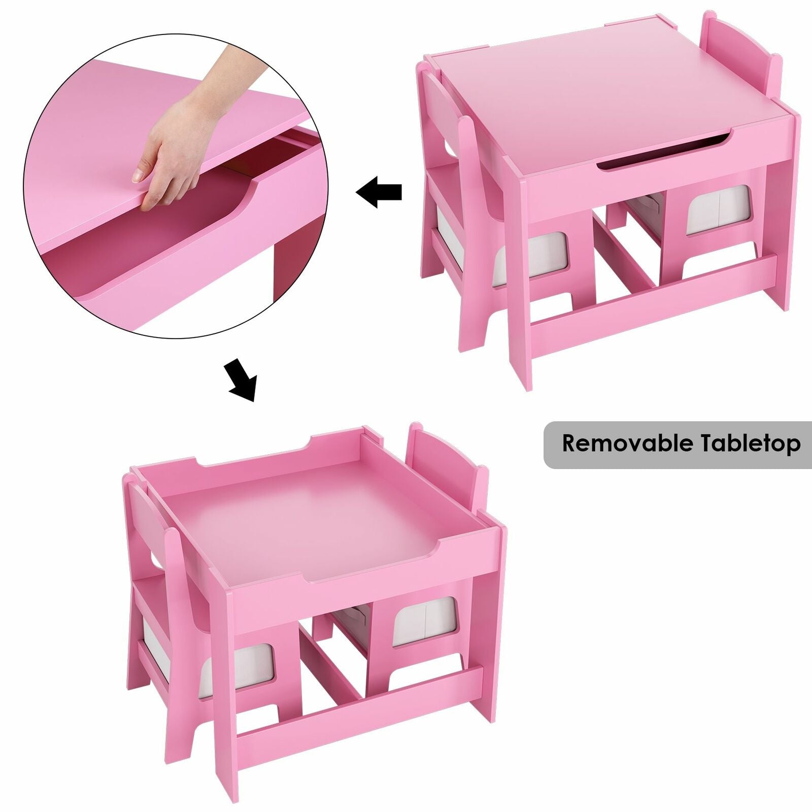 Kids Table and Chairs Set Toddler Child Wooden Toy Activity Desk Sets