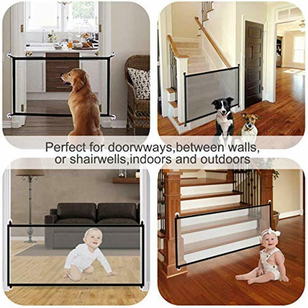 Baby Pets Dog Cat Safety Gate Mesh Fence Home Kitchen Net Portable Guard Indoor - TOYSHIP