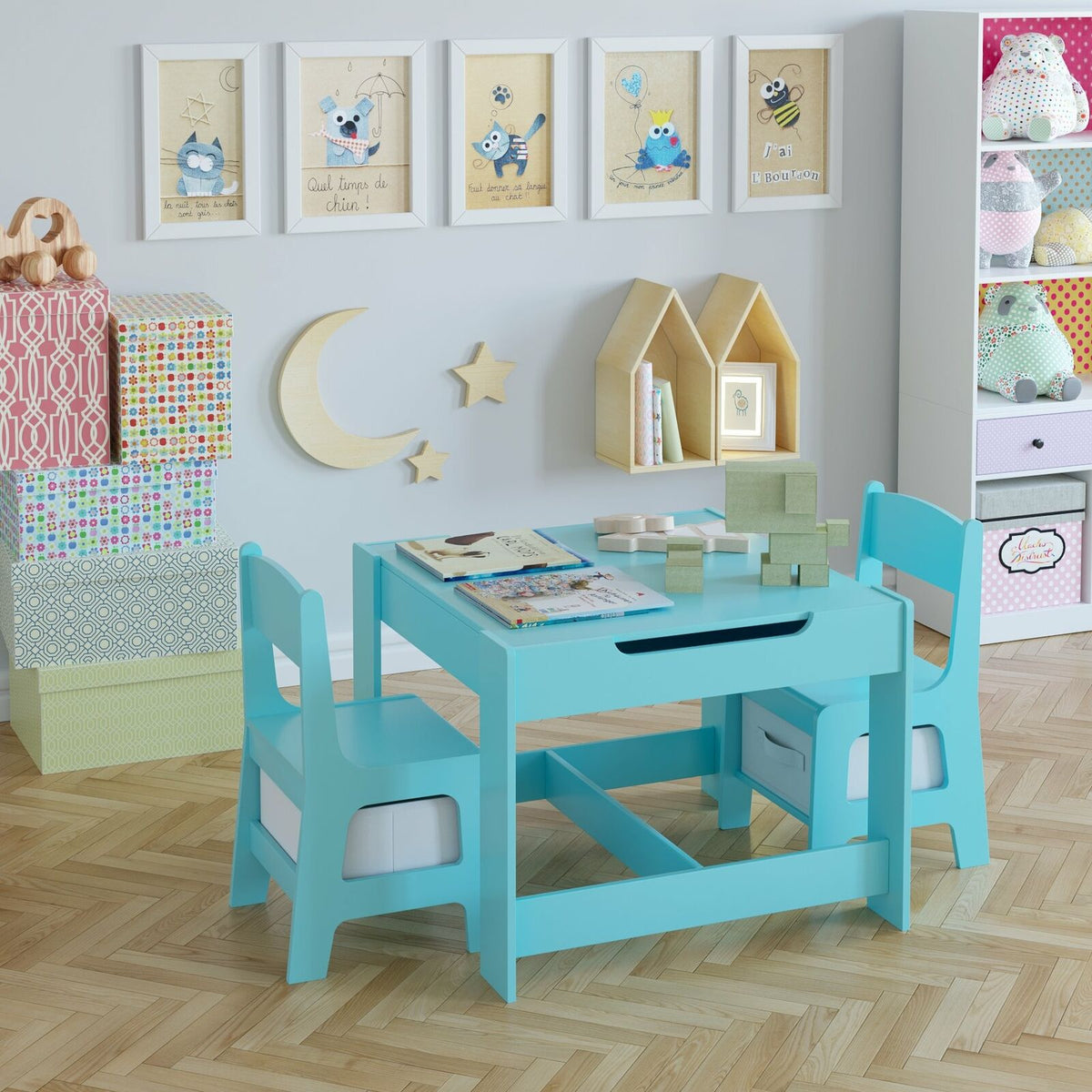 Kids Table and Chairs Set Toddler Child Wooden Toy Activity Desk Sets