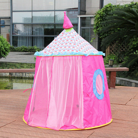 Girls Kids Princess Fairy Castle Play House Indoor Outdoor Pink Large Play Tent - TOYSHIP