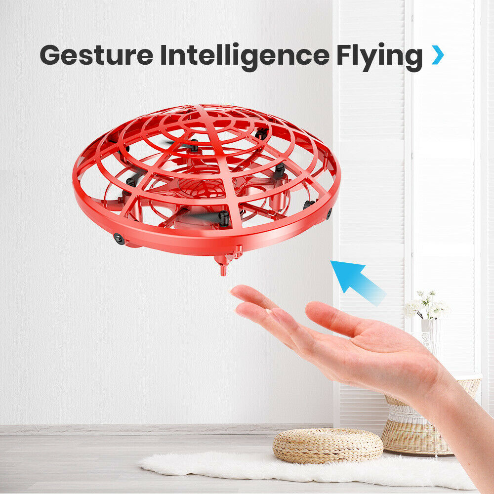 Mini Drone Quad Induction Levitation Hand Operated Helicopter UFO Toy Red / Blue - TOYSHIP
