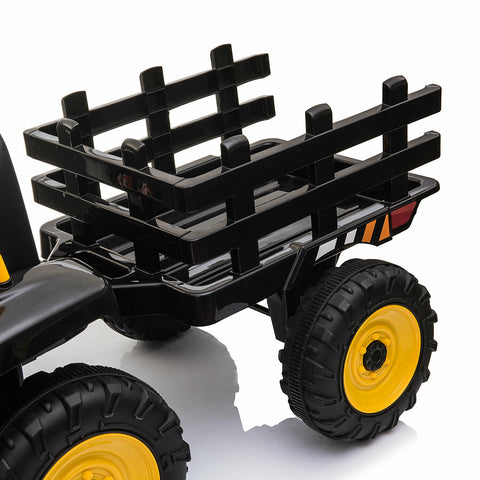 12V Kids Ride On Car Toy Tractor W/Trailer Powered Battery Vehicle Toy w/Music - TOYSHIP