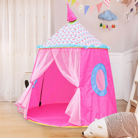 Girls Kids Princess Fairy Castle Play House Indoor Outdoor Pink Large Play Tent - TOYSHIP