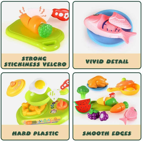 Cutting Pretend Play Food Toy Kitchen Set Learning Toys For Toddlers Boys Girls