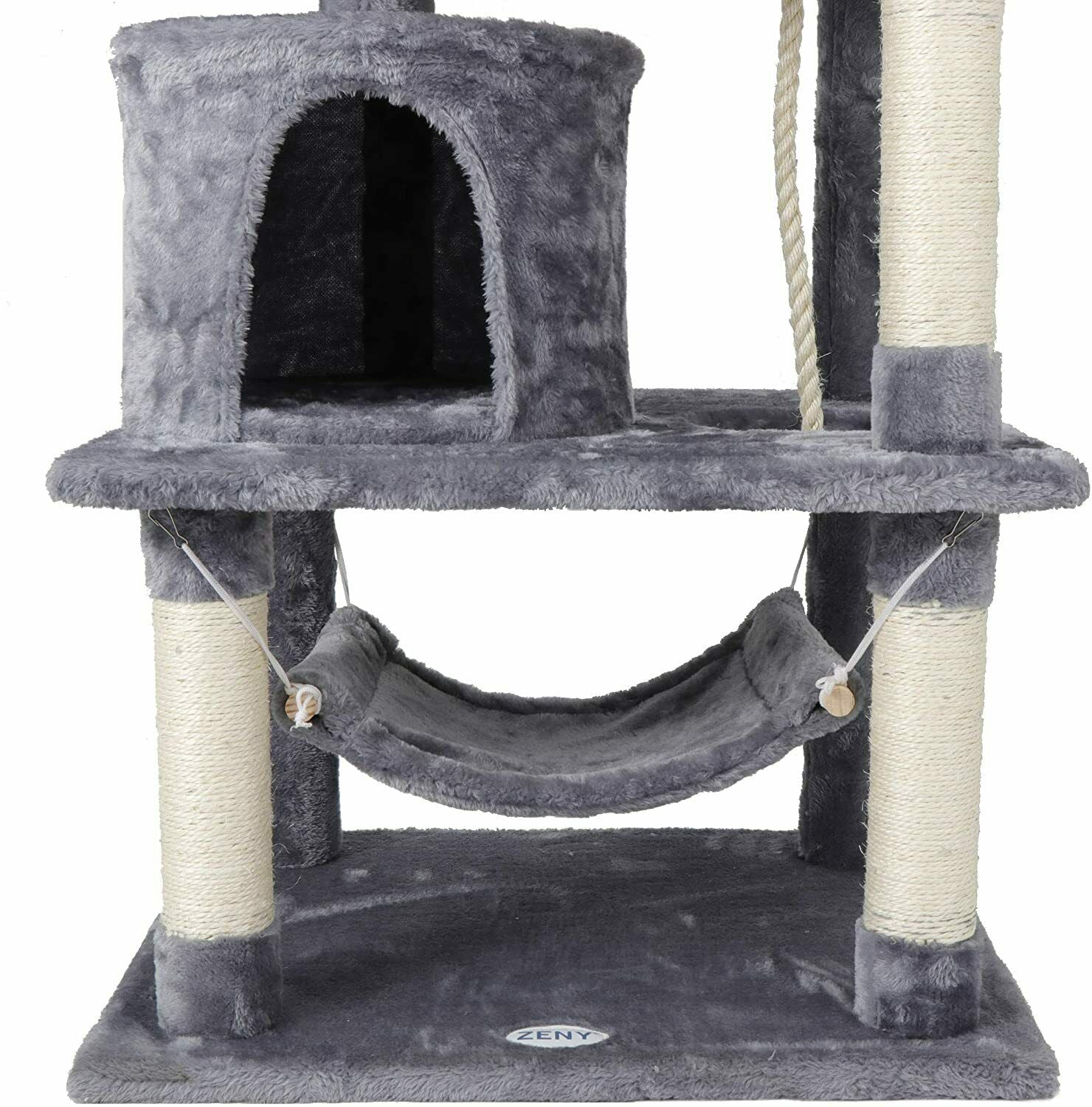 57" Cat Tree Condo Pet Furniture Activity Tower Play House with Perches Hammock