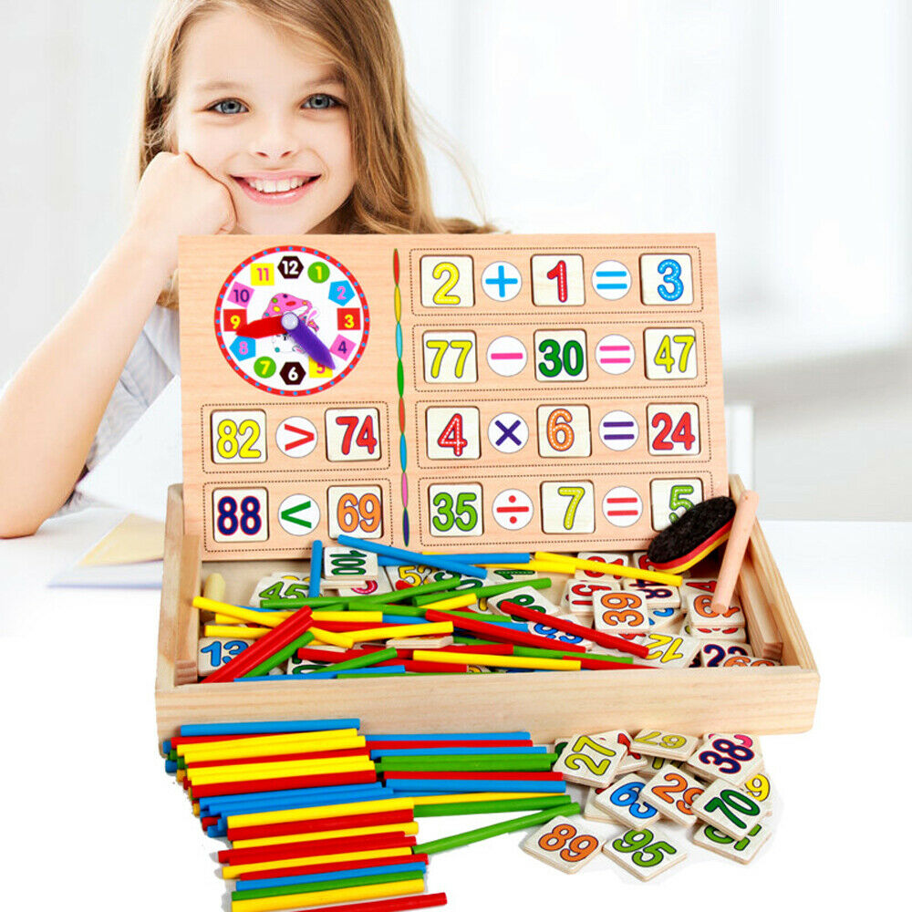 Wooden Kids Montessori Preschool Educational Learning Building blocks Busy Board