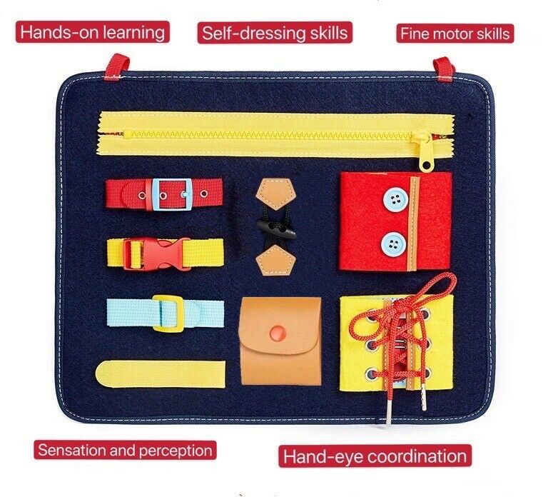 Montessori educational Skills Activity busy Board Learn to Dress for Toddlers - TOYSHIP