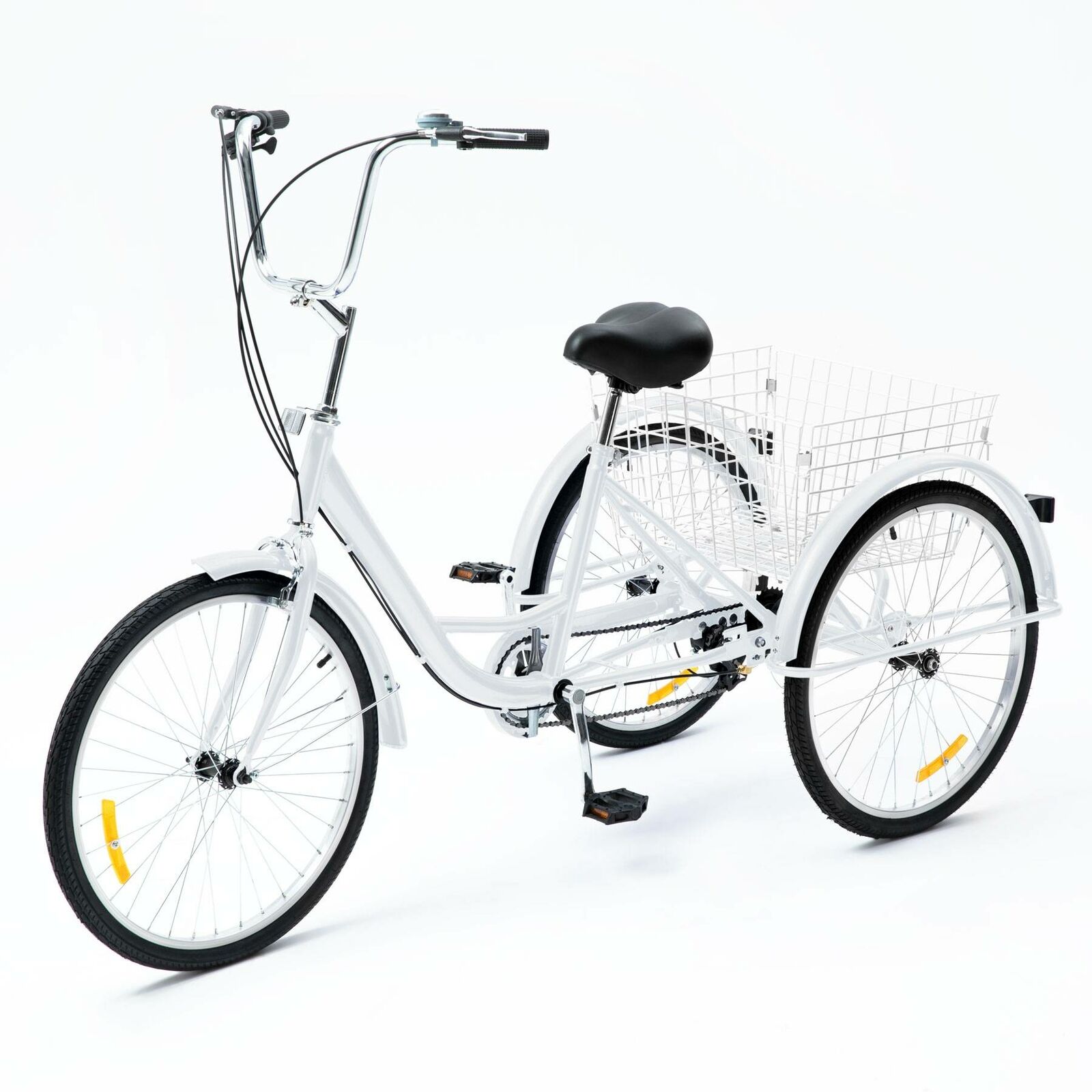 8 Speed Adult Tricycle Trike Cruise 3-Wheel Bike with Large Basket